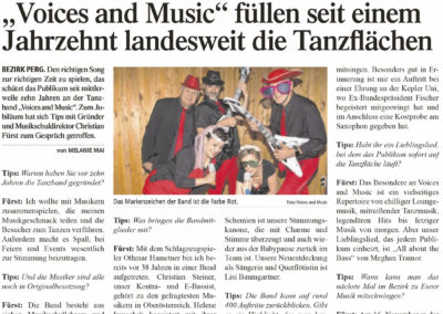 Zeitung Tips Perg tanzband hochzeitsband voices and music