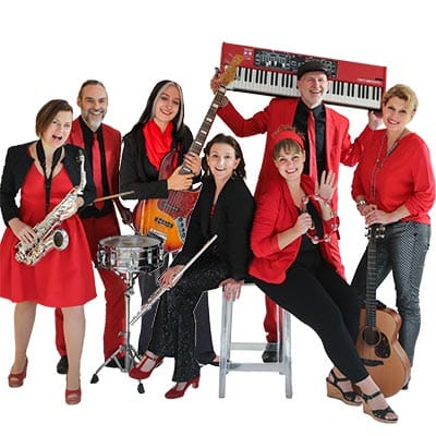 Saxofon, Drums, E-Bass, Querflöte, Keyboard, Gitarre, Sängerinnen, professionelle Musiker, Musikerinnen, Voices And Music Liveband, Tanzband, Hochzeitsband, Weddingmusic, Trauungsmusik, Spaß am Musizieren